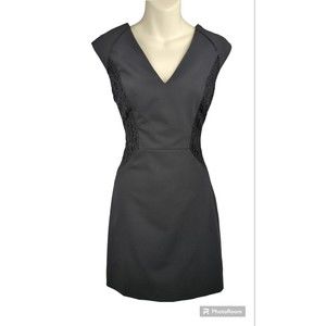 Rebecca Taylor Black Tropical Wool Blend Lace Shift Dress 2 Elegant Versatile